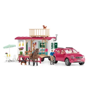 Kamp prikolica sa SUV vozilom, konjem i 113 delova Schleich Horse Club 72205