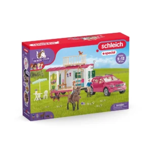 Kamp prikolica sa SUV vozilom, konjem i 113 delova Schleich Horse Club 72205