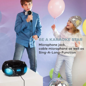Karaoke boombox sa Bluetoothom, CD-om, mikrofonom i LED svetlima Auna Roadie Sing