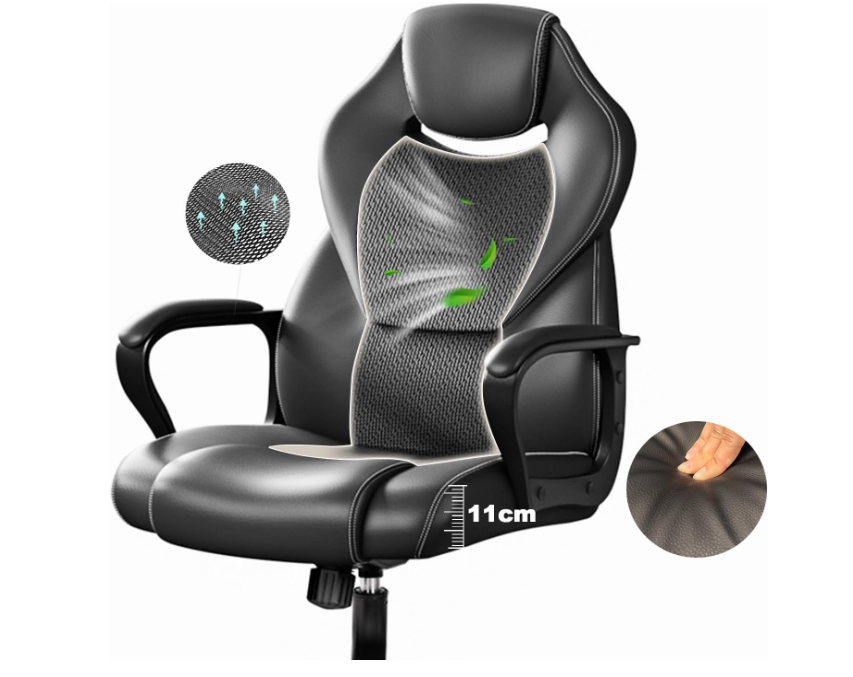 BASETBL ergonomska executive stolica od PU kože, nosivost do 150 kg