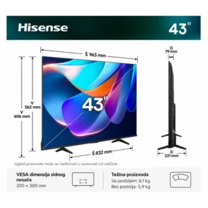 HISENSE 43 inča 43A6S LED 4K Ultra HD Smart TV – HIS-43A6S – fotografija 4