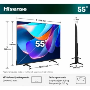 HISENSE 55 inča 55A6S 4K UHD LED Smart TV – HIS-55A6S – fotografija 3