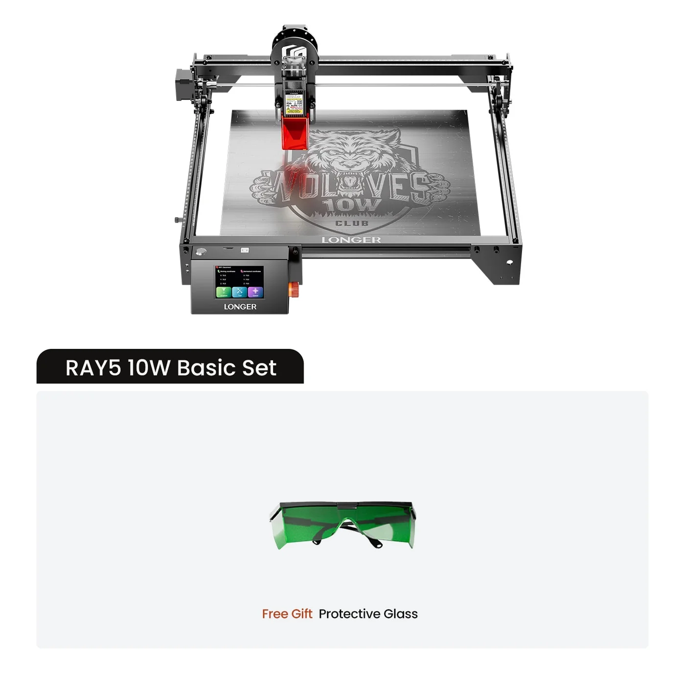 LONGER RAY5 10W laserska gravirka i sekačica, WiFi, touchscreen, 400 × 400 mm
